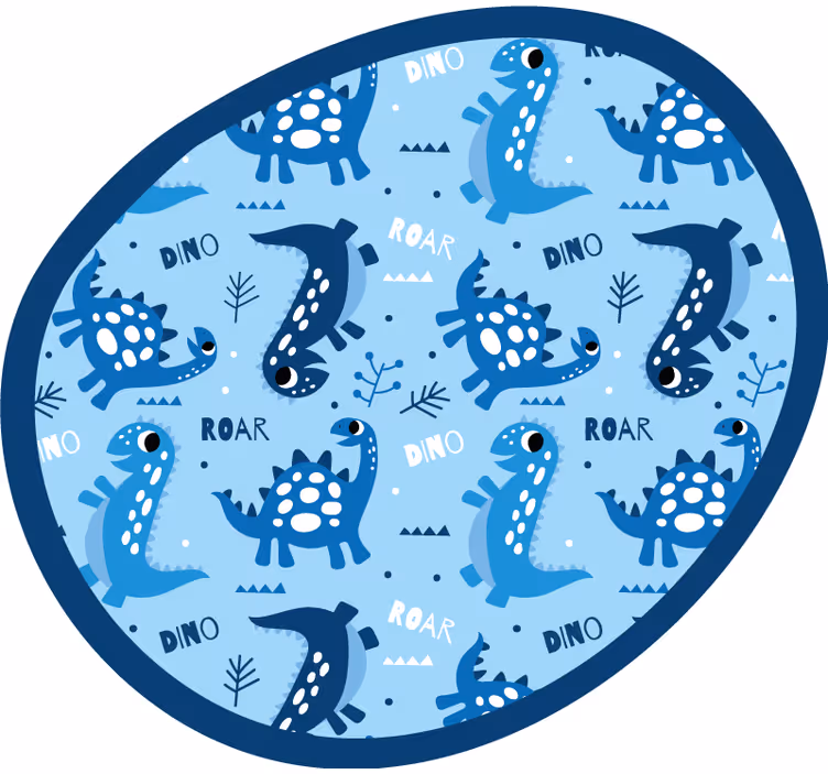 Kids roller blind with blue dinosaurs background - TenStickers