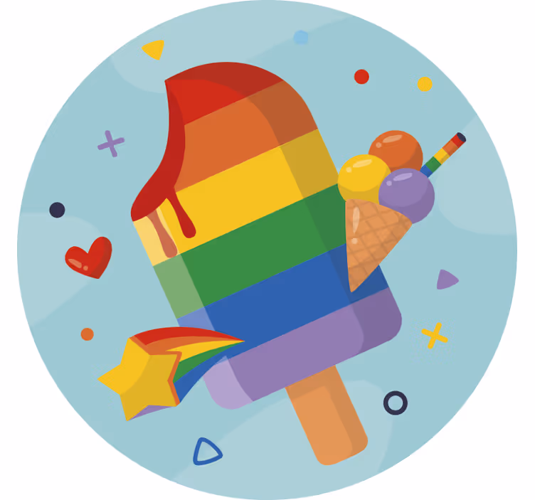 Kids roller blind ice lollies rainbow - TenStickers
