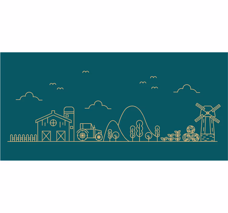 Kids roller blind cartoon tractor and farm items - TenStickers