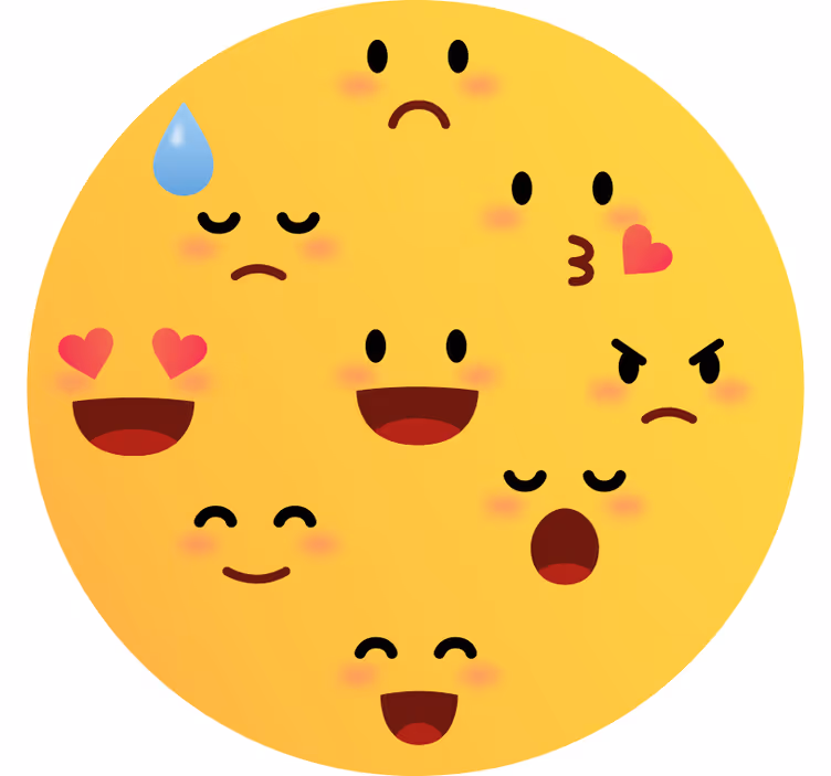 Kids roller blind happy emoji faces - TenStickers