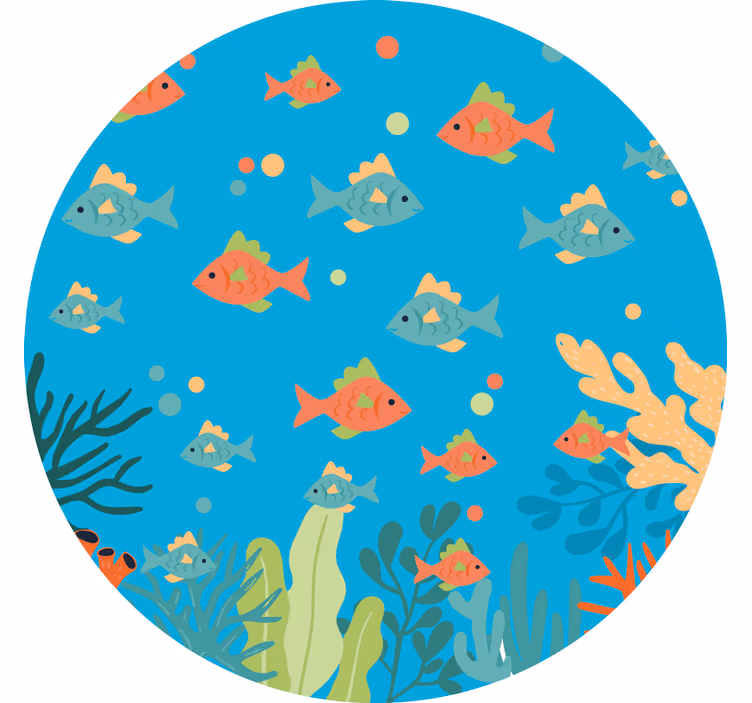 Kids roller blind colorful coral circle - TenStickers