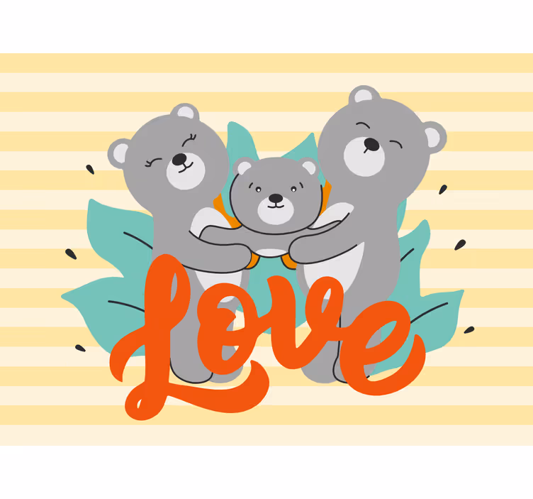 Three cute bears looking kids roller blind - TenStickers
