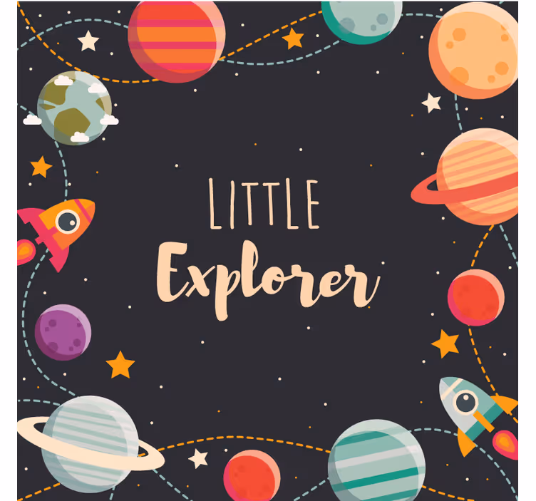 Kids roller blind custom space explorers design - TenStickers