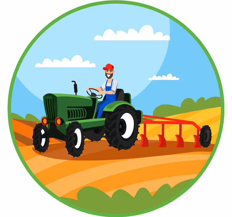 Kids roller blind ploughing tractor design - TenStickers