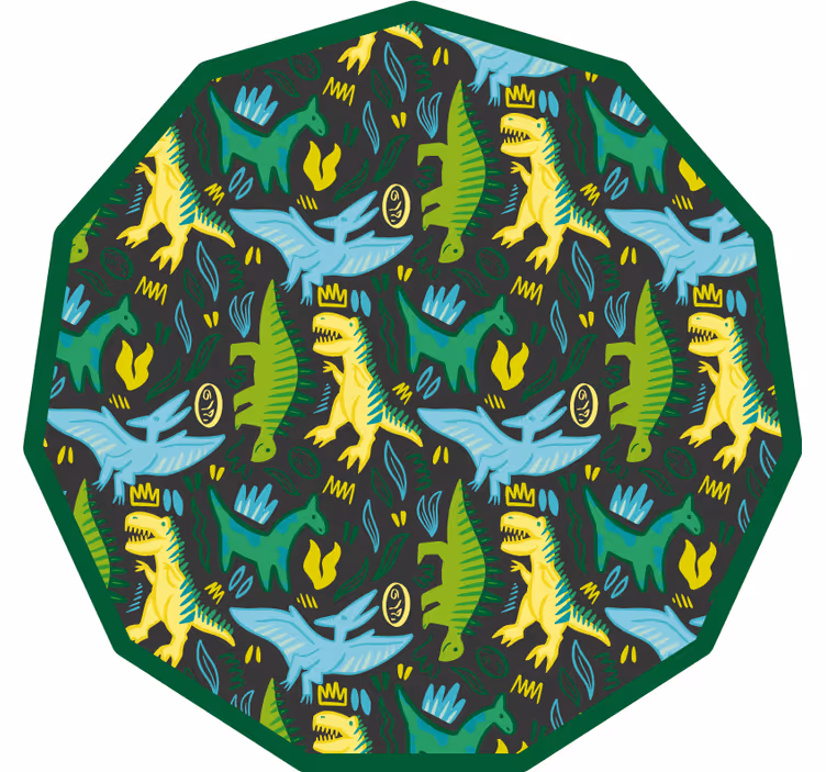 Kids roller blind with green dinosaur prints - TenStickers