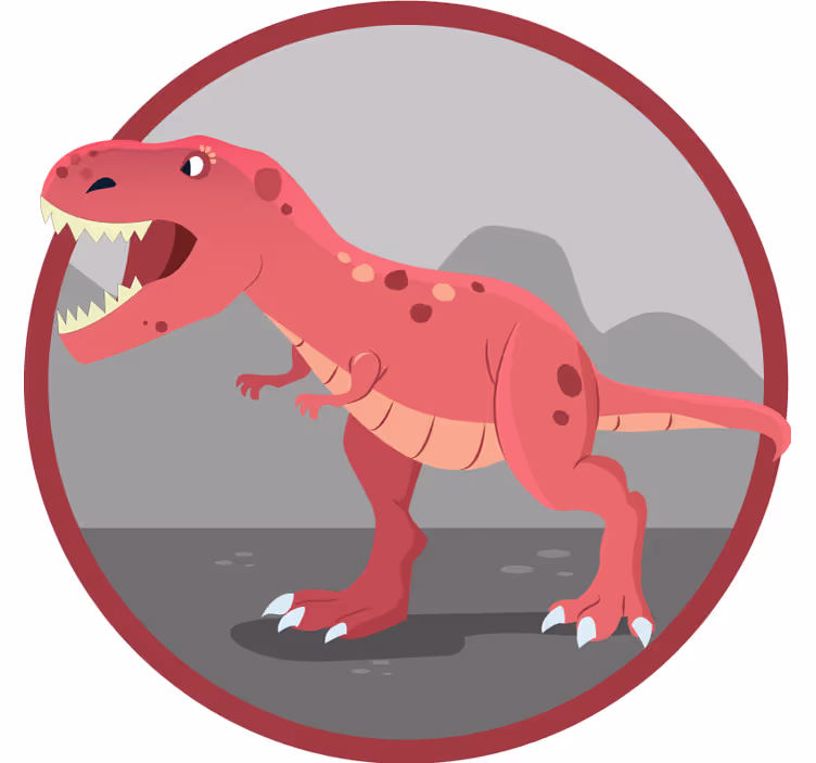 Kids roller blind t-rex roaring illustration - TenStickers