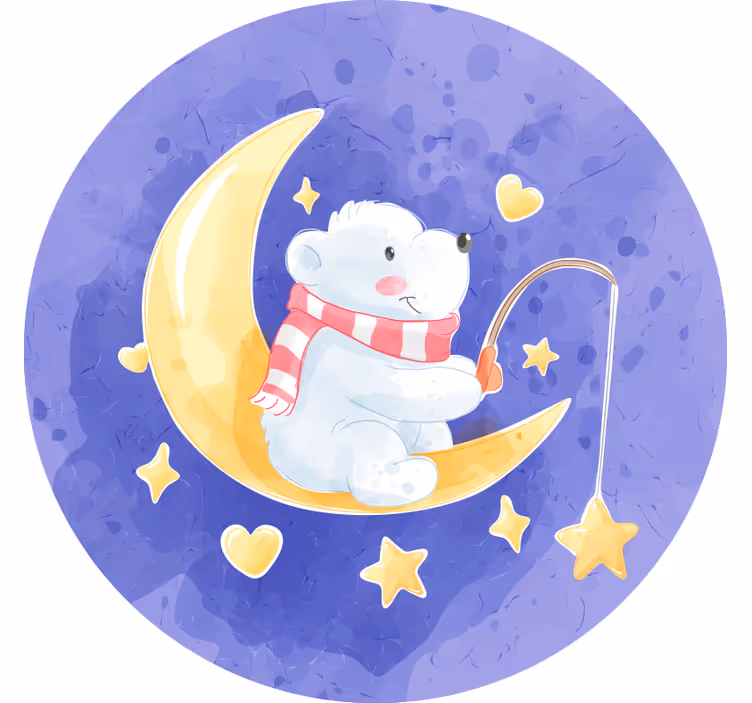 Kids roller blind bear fishing stars nordic design - TenStickers