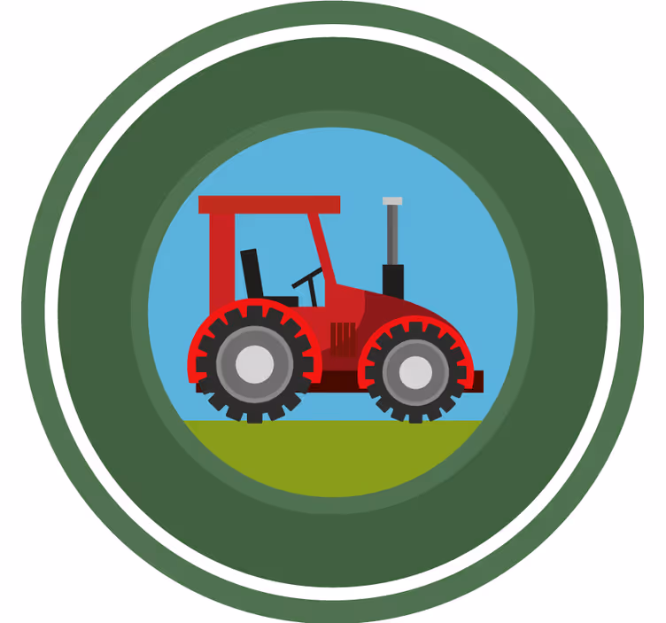 Kids roller blind green circle tractor - TenStickers