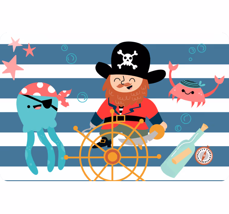 Kids roller blind pirate treasure map for kids - TenStickers