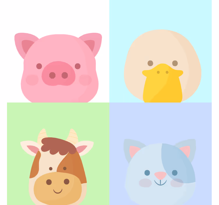 Kids roller blind 4 adorable farm animals - TenStickers
