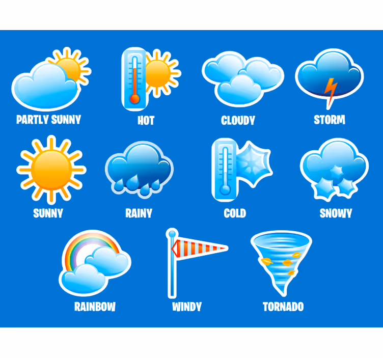 Kids roller blind for playful weather fun - TenStickers
