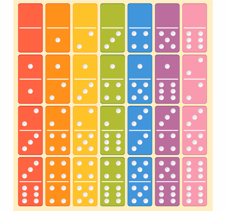 Kids roller blind dominoes game - TenStickers