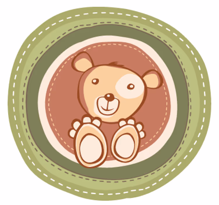 Kids roller blind bear sticker in circle - TenStickers