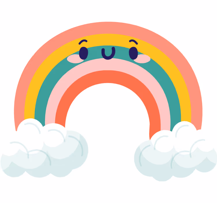 Kids roller blind cute smiling rainbow clouds - TenStickers