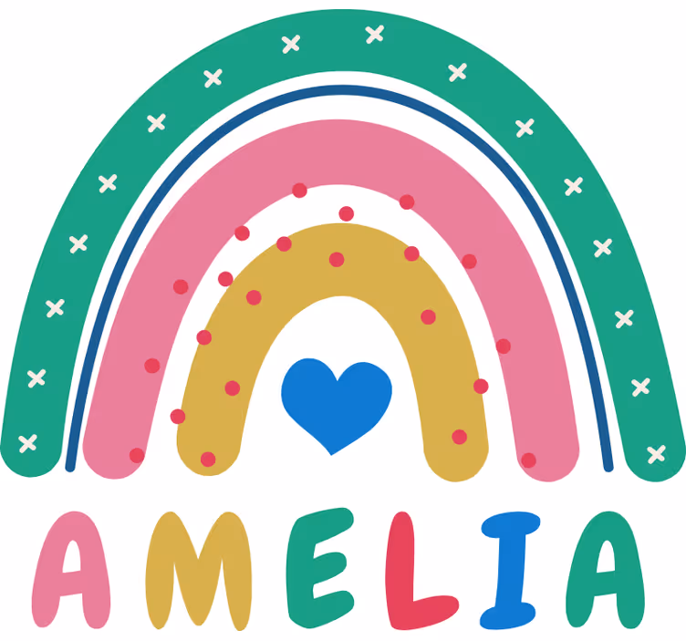 Kids roller blind heart rainbow custom design - TenStickers