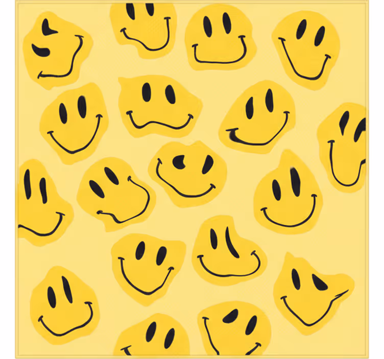 Kids roller blind with distorted smiley faces - TenStickers