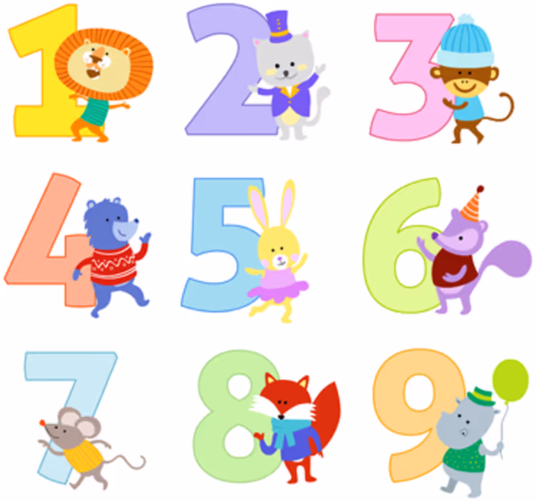 Kids roller blind children's numbers sticker collection - TenStickers