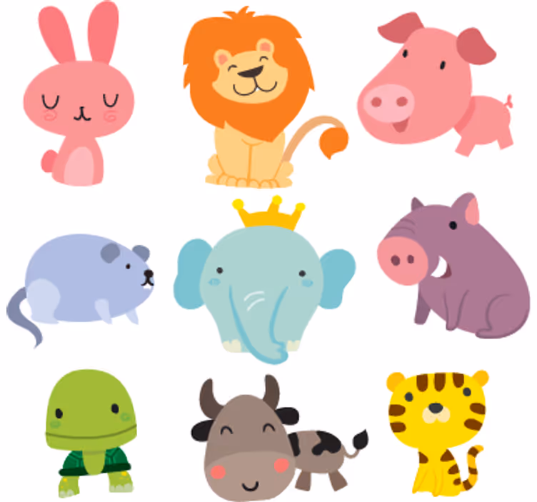 Kids roller blind with children's animal stickers - TenStickers