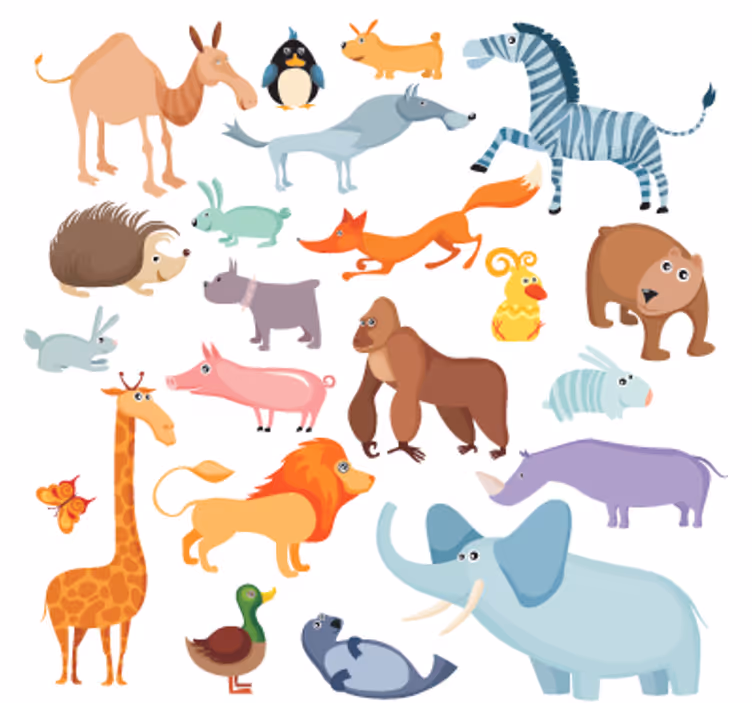 Kids roller blind wild animal stickers - TenStickers