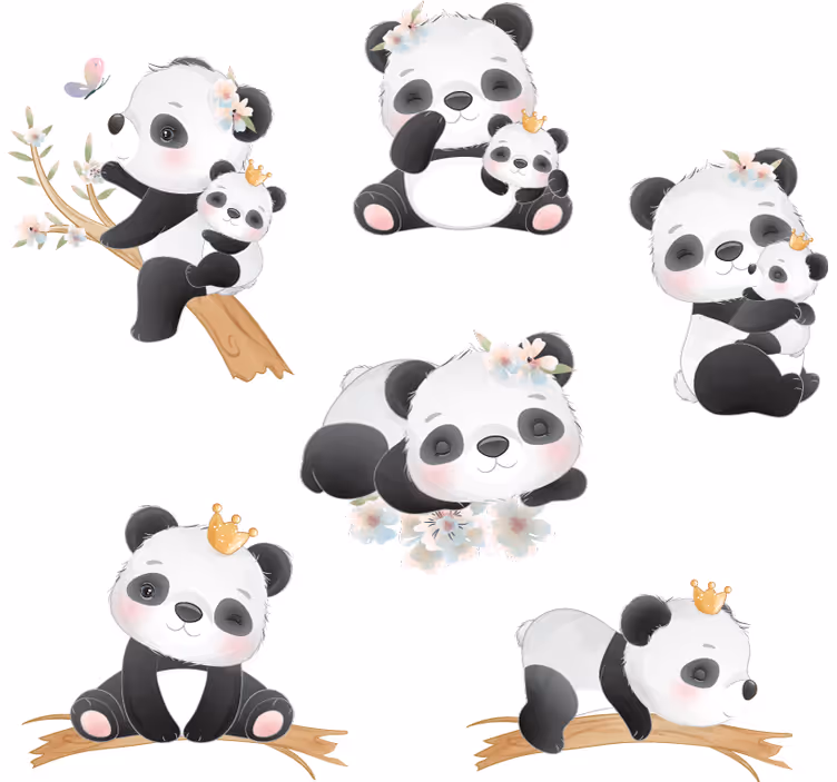Kids roller blind panda adventure - TenStickers