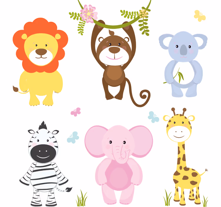 Kids roller blind colorful baby animals - TenStickers