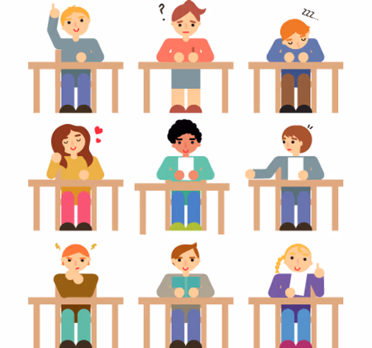 Kids roller blind student desk sticker collection - TenStickers