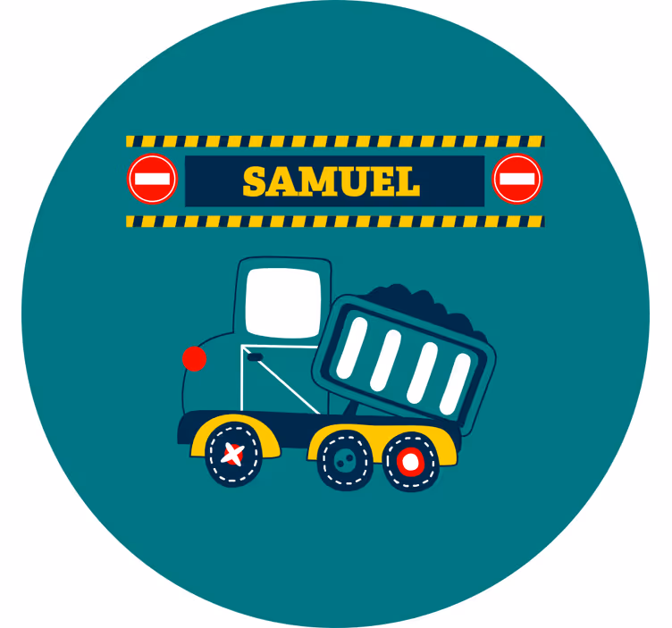 Kids roller blind personalised construction truck - TenStickers