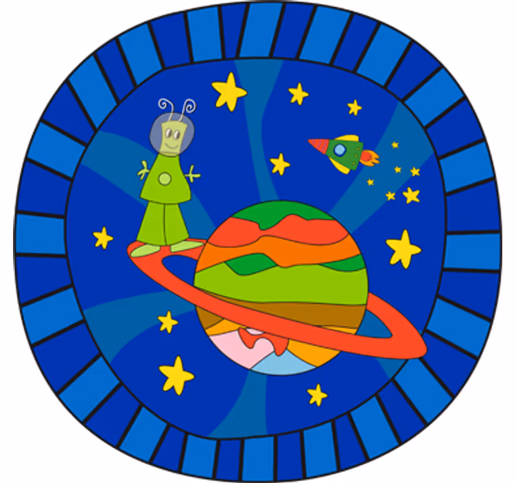 Kids roller blind green alien vinyl - TenStickers