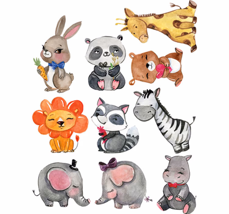Kids roller blind jungle animal sticker sheet - TenStickers