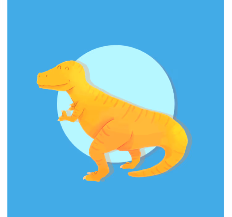 Kids roller blind nordic dinosaur yellow t-rex - TenStickers