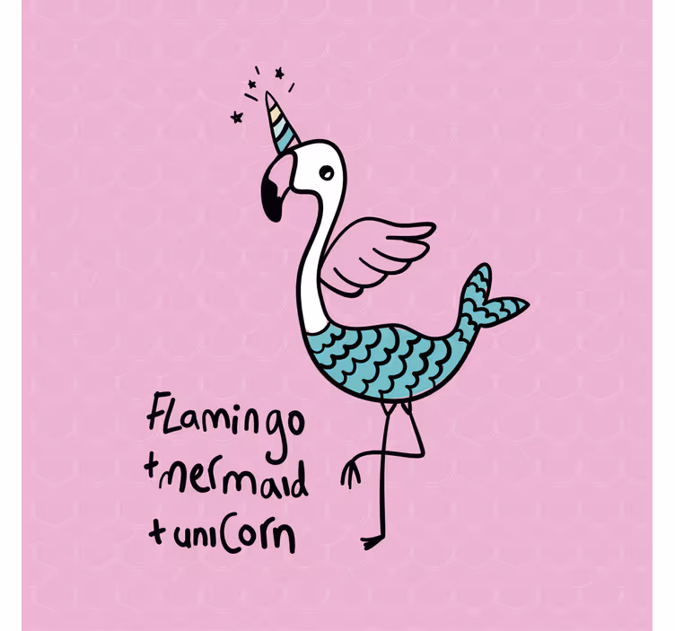 Kids roller blind with cute flamingo illustration - TenStickers
