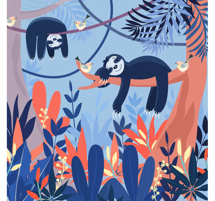 Kids roller blind sleeping animals in the forest - TenStickers