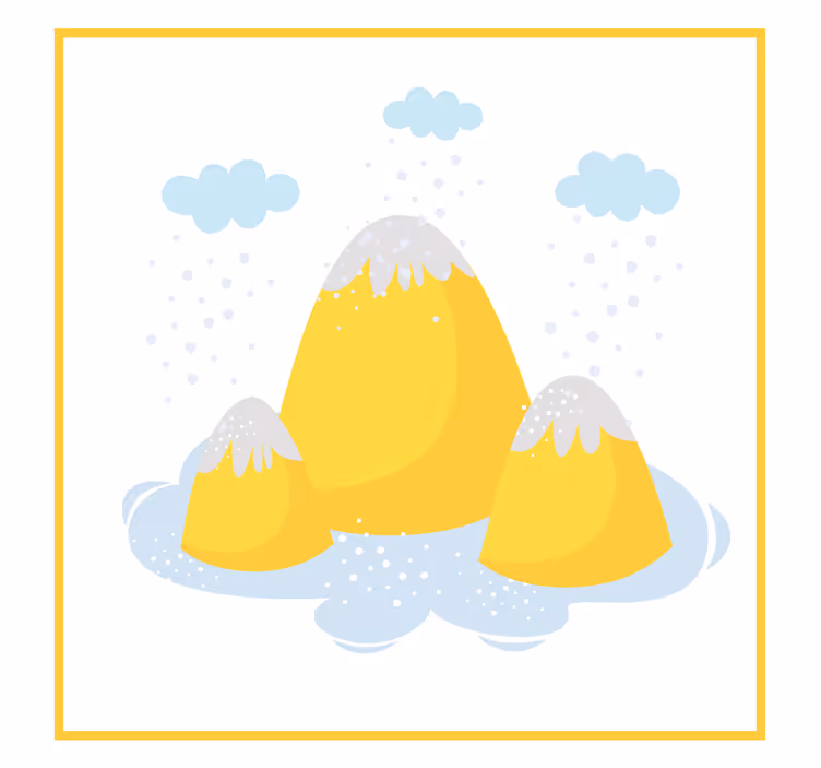 Kids roller blind yellow mountains with raindrops - TenStickers