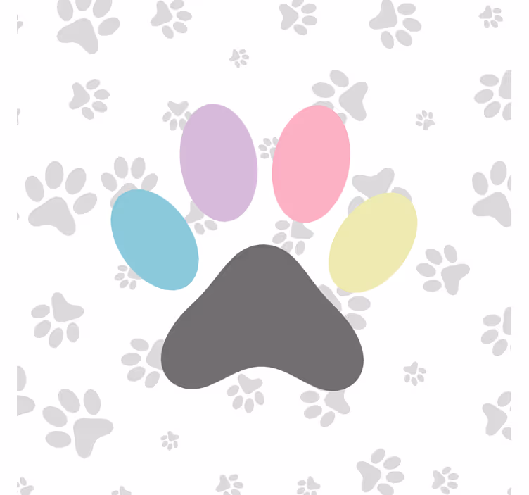 Kids roller blind with vibrant colorful dog paws - TenStickers