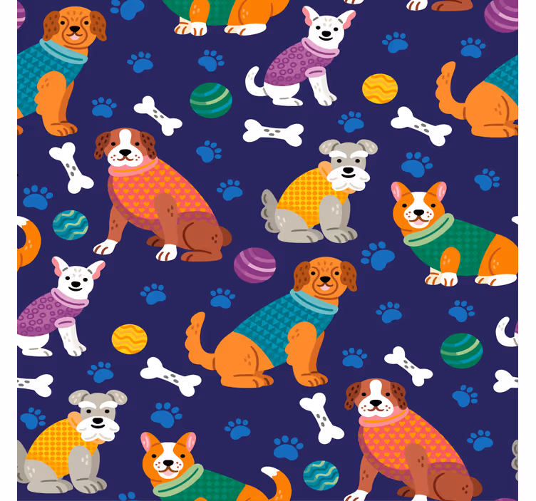 Kids roller blind with vibrant dog pattern - TenStickers