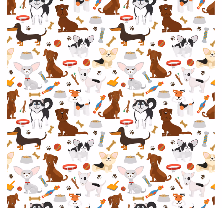 Kids roller blind cute mixed puppy dogs - TenStickers
