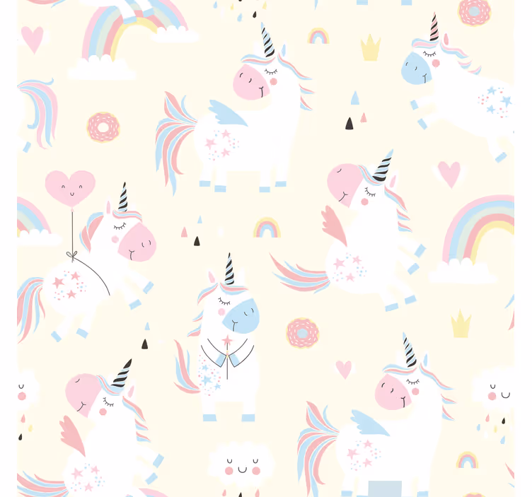Kids roller blind happy unicorns in wonderland - TenStickers