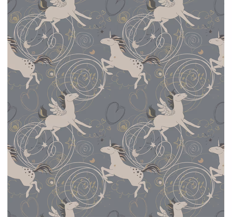 Kids roller blind pegasus unicorns on dark background - TenStickers