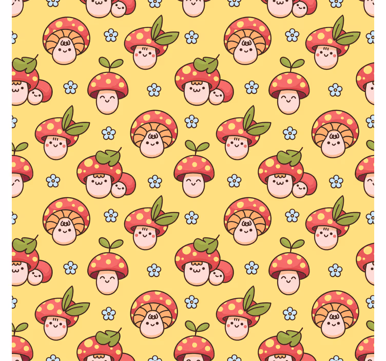 Kids roller blind with cute laughing mushroom pattern - TenStickers