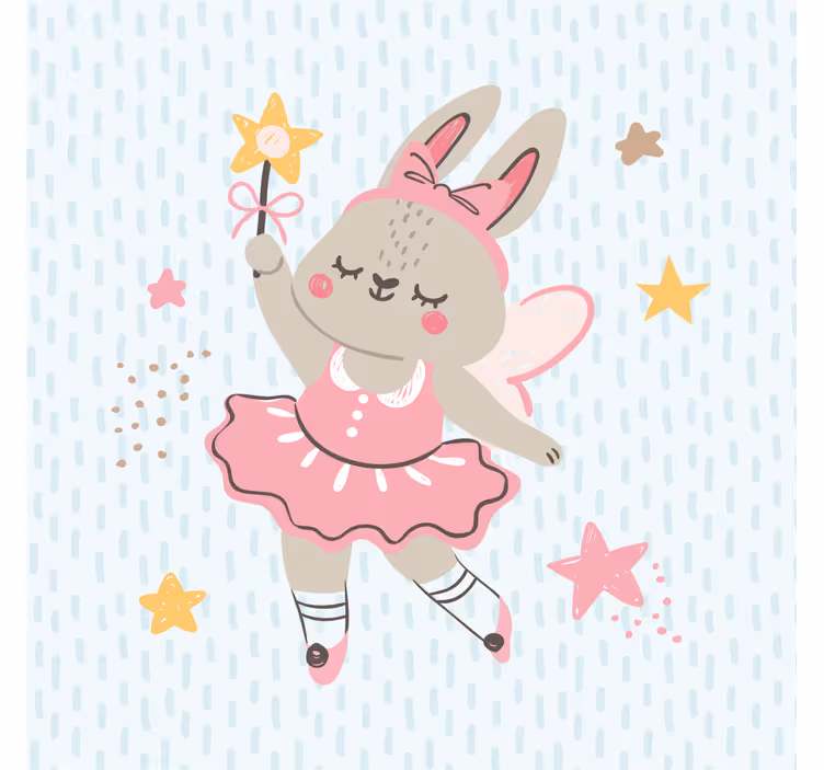 Kids roller blind with rabbit fairy and stars - TenStickers