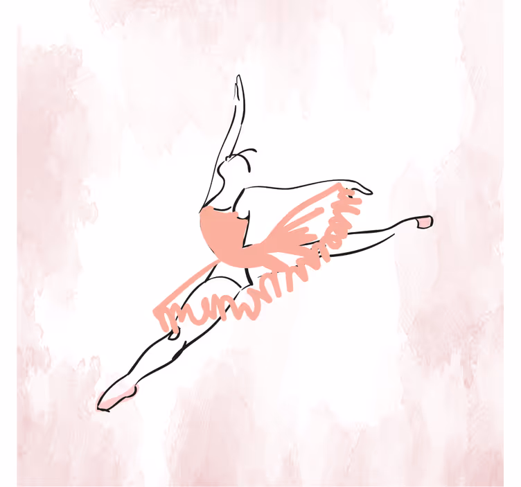 Kids roller blind ballerina dance line art - TenStickers