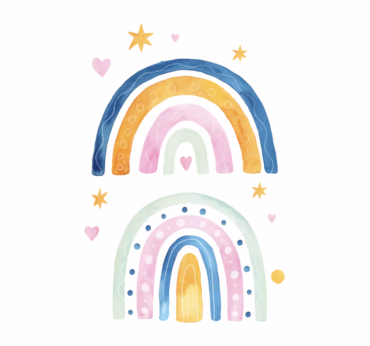 Kids roller blind watercolor rainbows - TenStickers