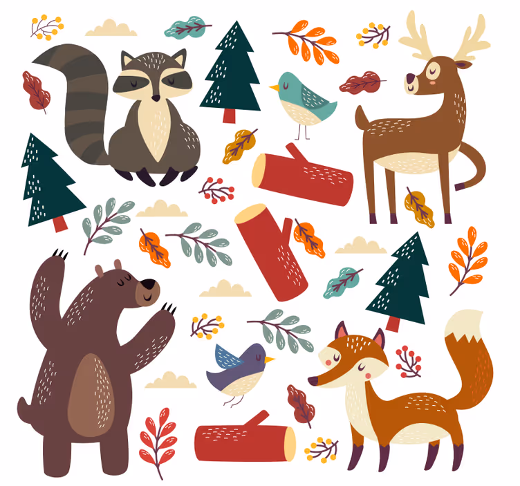 Kids roller blind baby animals design - TenStickers