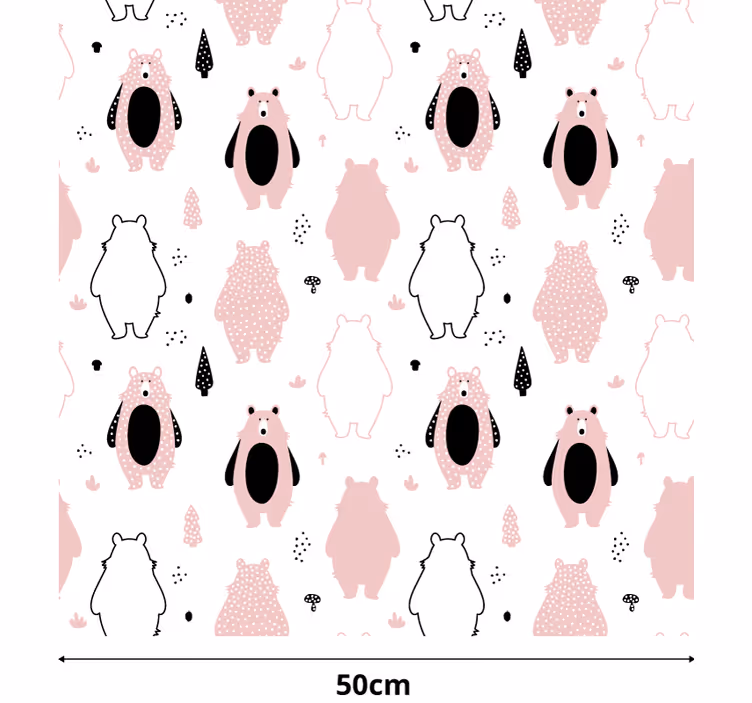 Kids roller blind pink bears - TenStickers