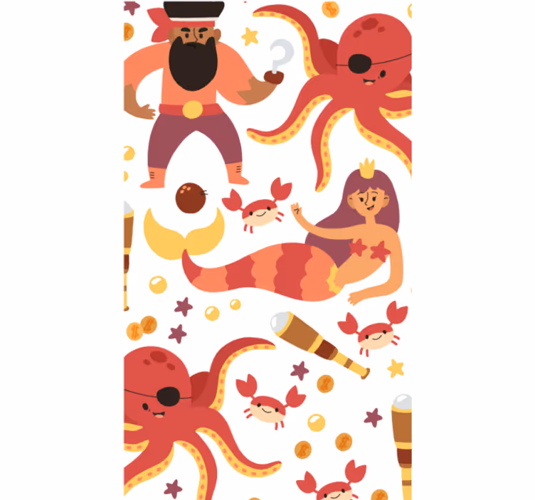 Kids roller blind pirate octopus design - TenStickers
