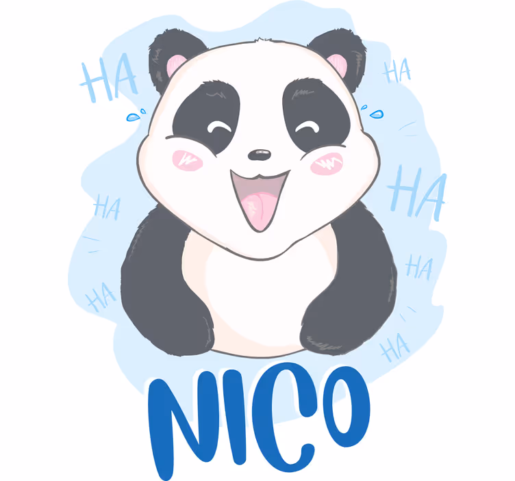 Kids roller blind baby panda amazed by name - TenStickers