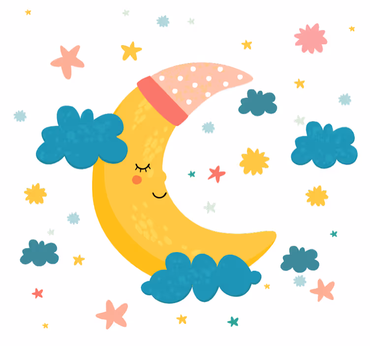 Kids roller blind coozy moon and star sleep - TenStickers