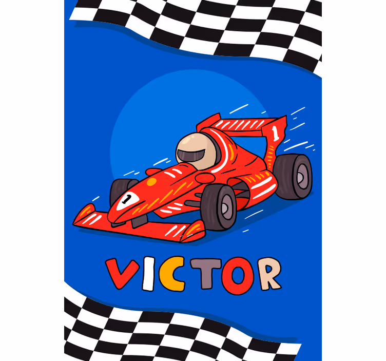 Kids roller blind formula 1 racing theme - TenStickers