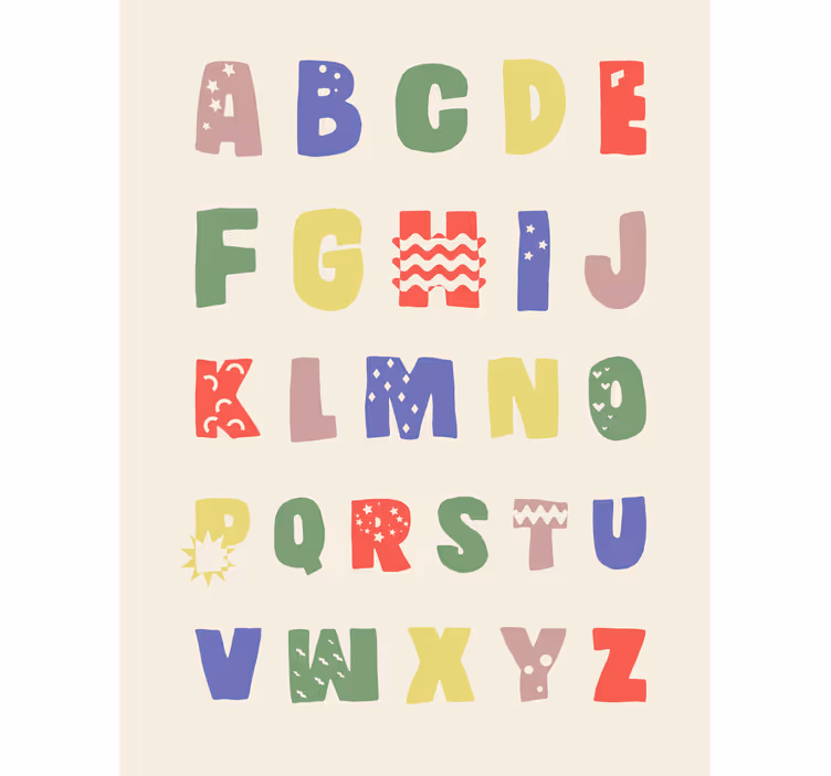 Kids roller blind with geometric letters design - TenStickers