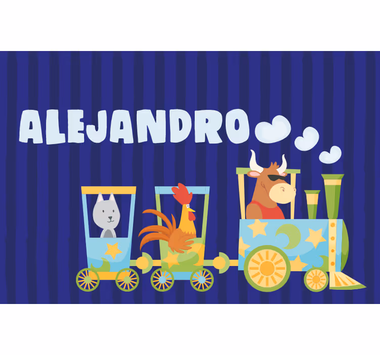 Kids roller blind personalized train placemat - TenStickers